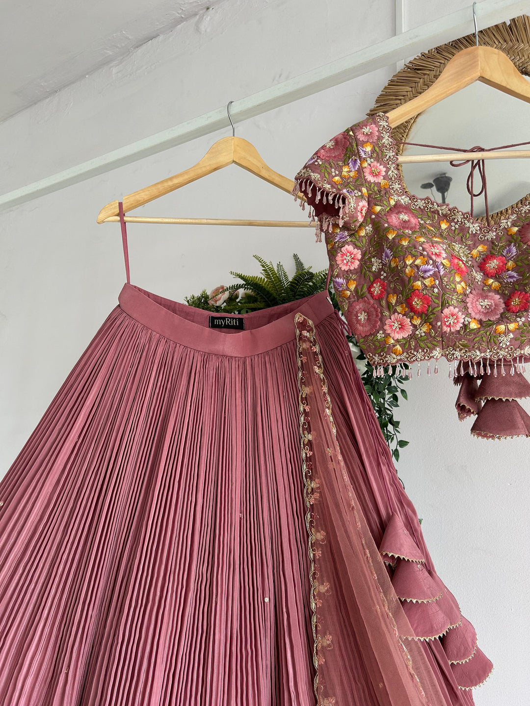 Pink Tissue Lehenga