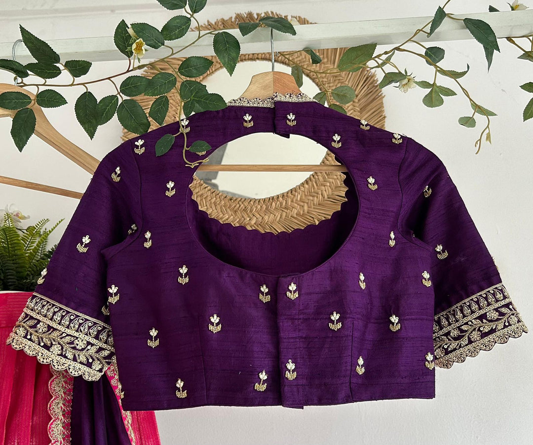 Pink Tissue Paithani Lehenga