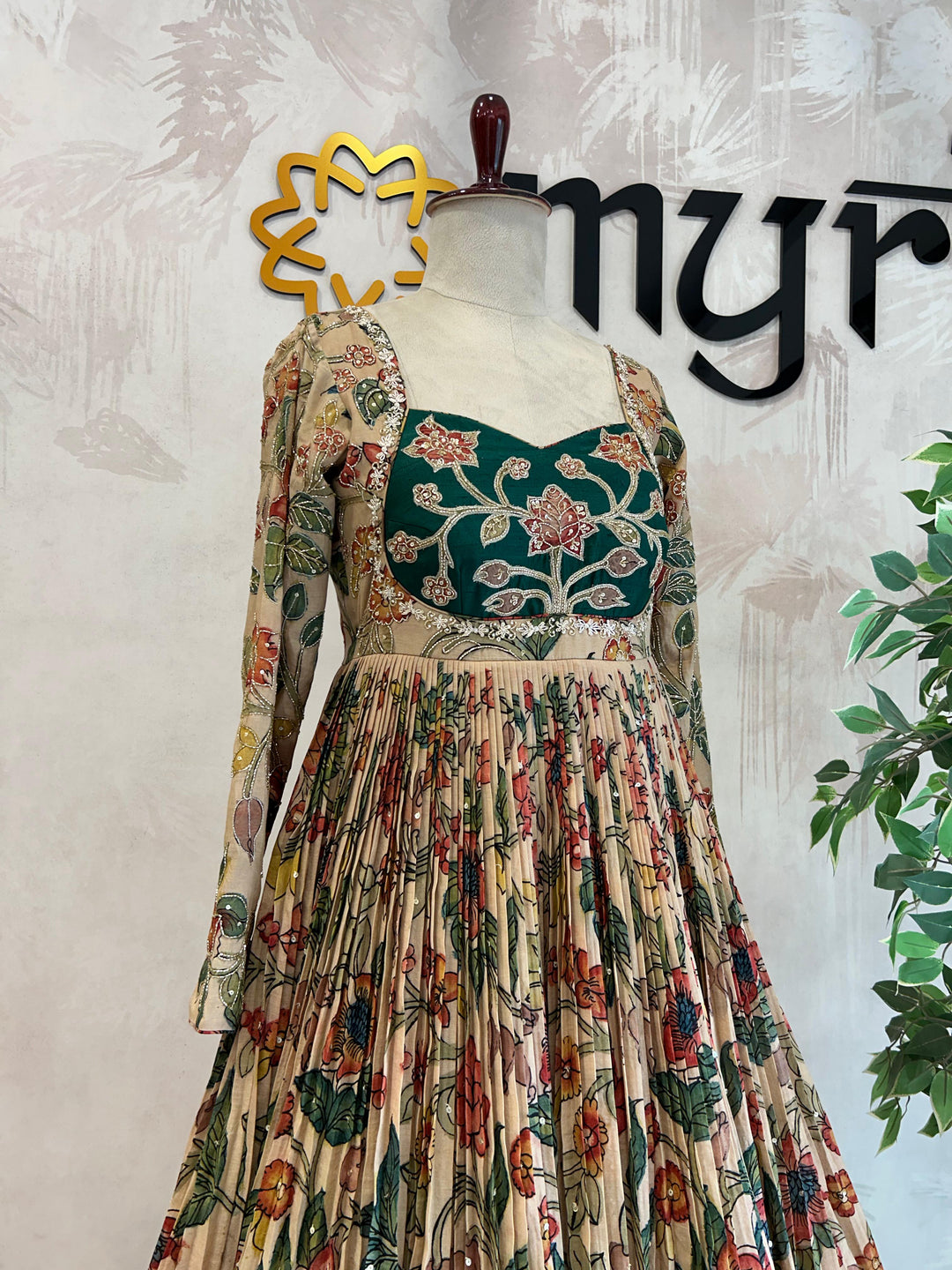 Cream Pen Kalamkari Dress