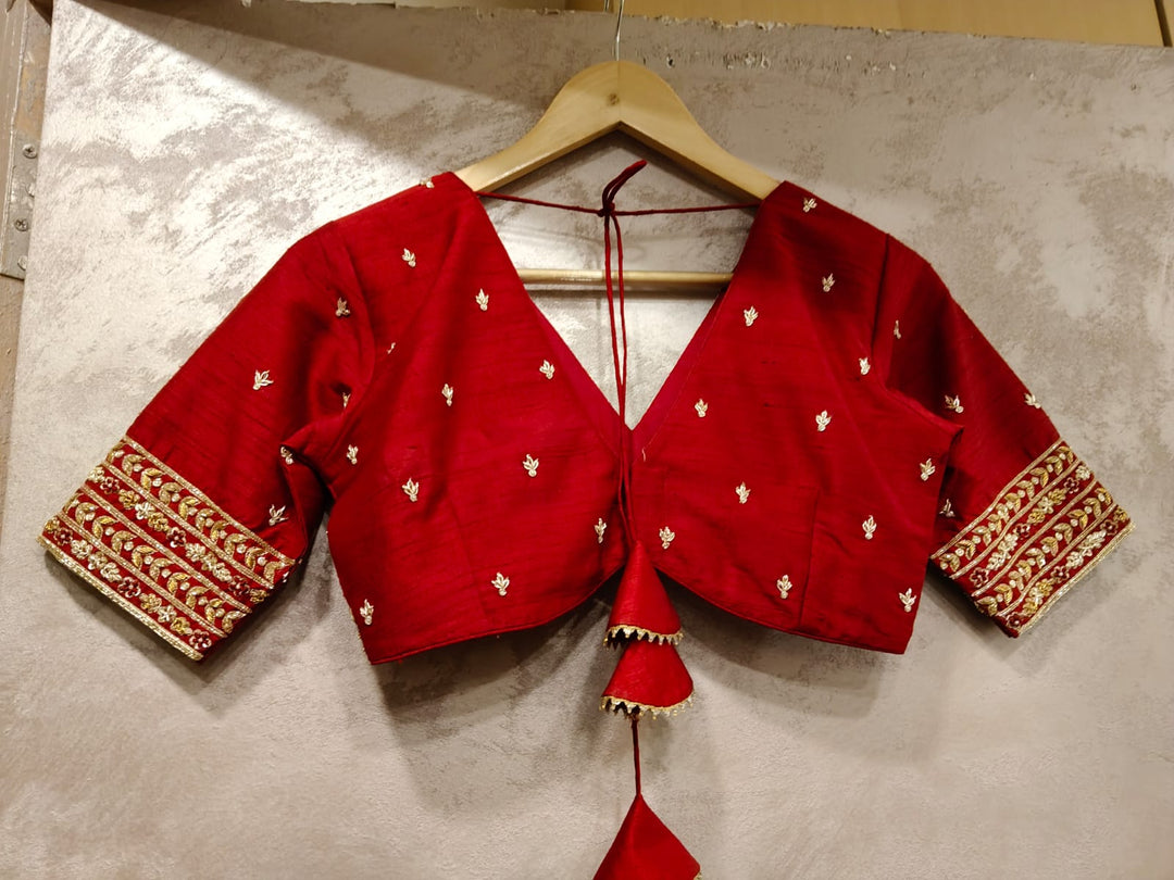 Royal Symphony – Red Designer Tissue Lehenga