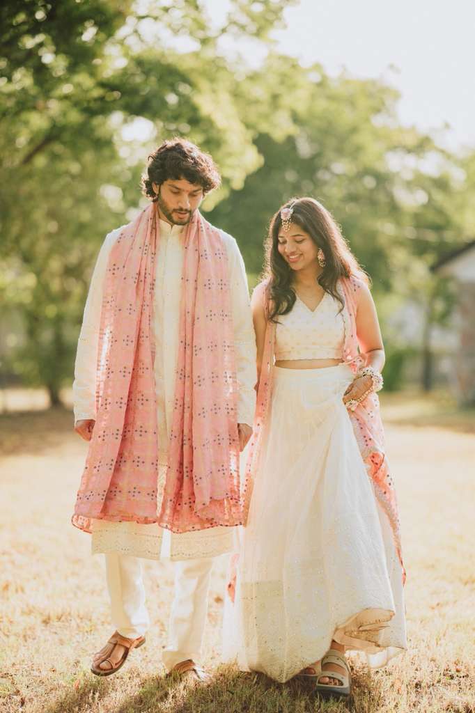 Offwhite Chikankari Couple Outfit