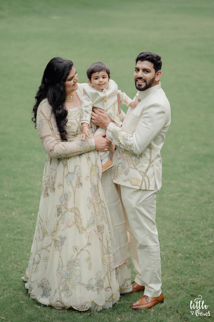 Cream Pen Kalamkari Family Combo