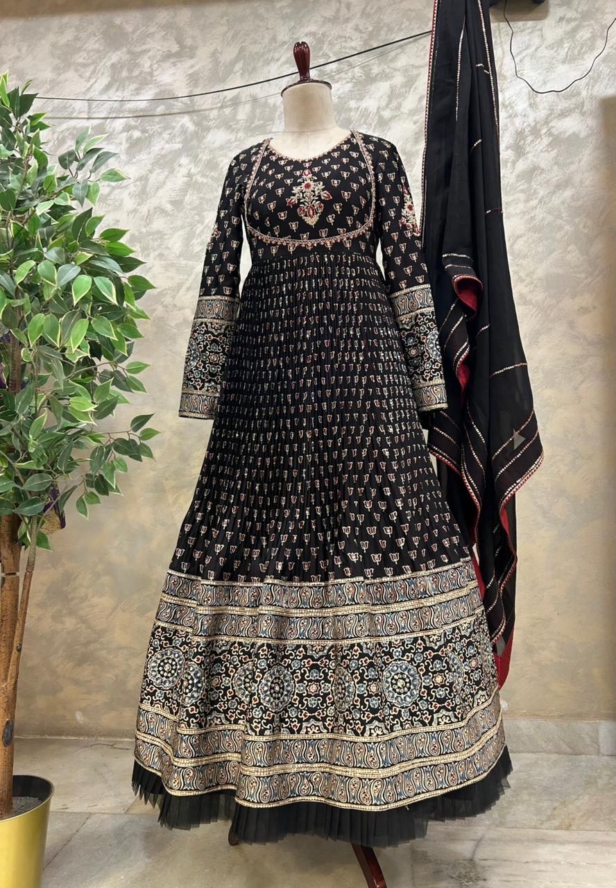 Black Ajrakh Dress