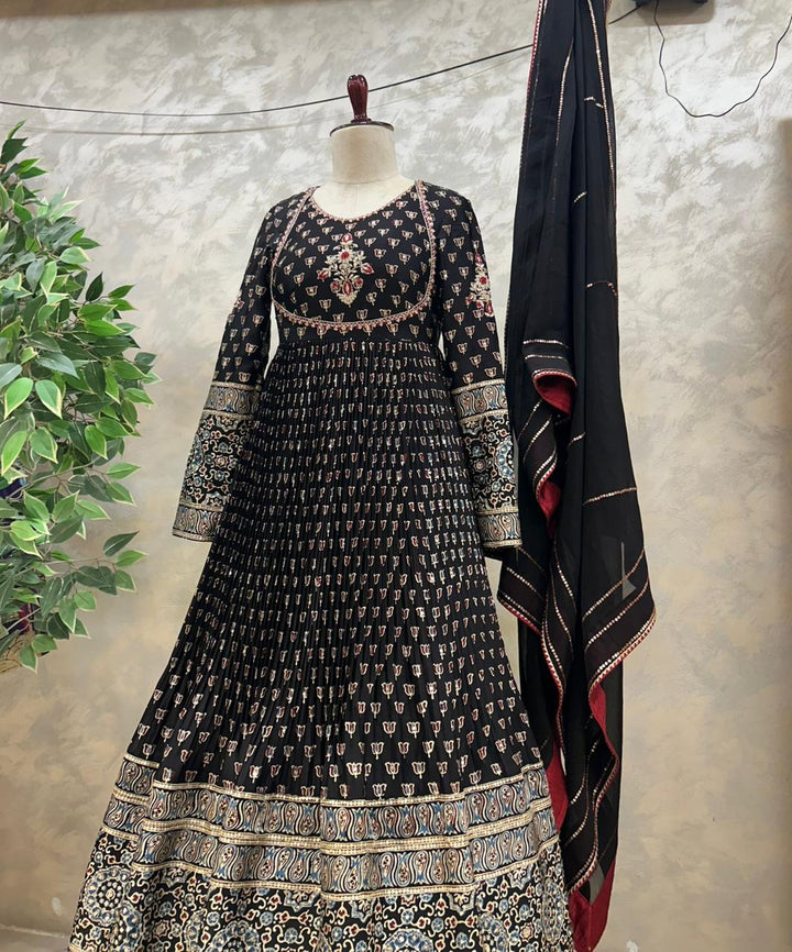 Black Ajrakh Dress