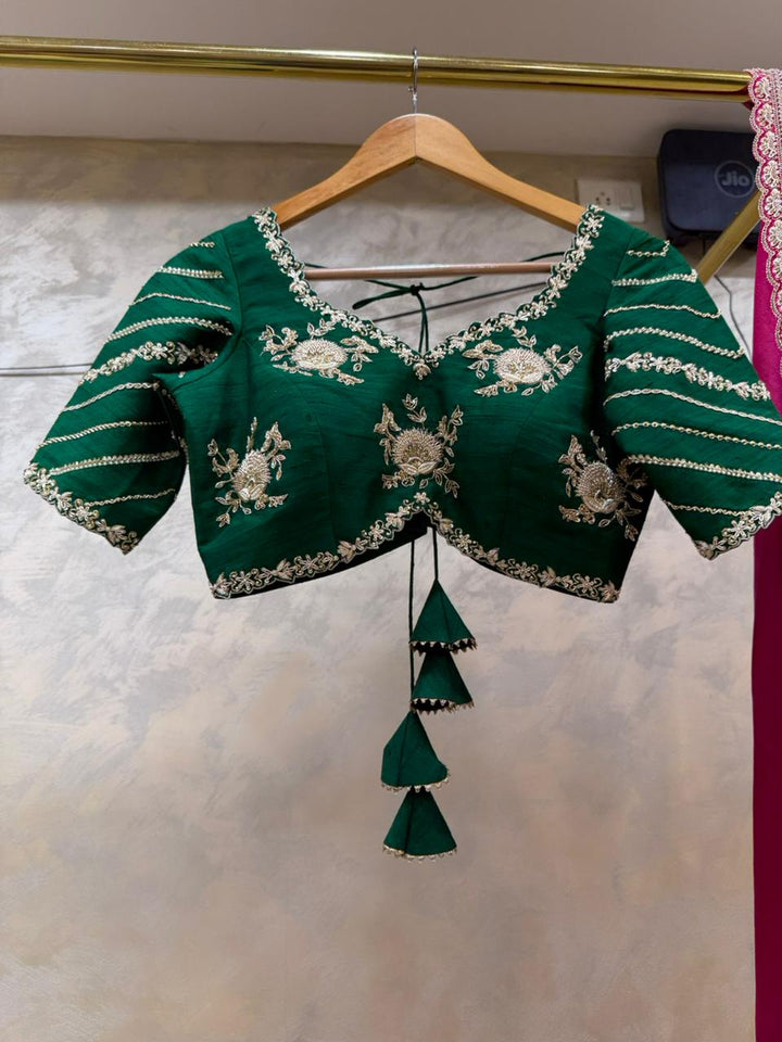 The  Bridal Green & Golden Tapestry Lehenga