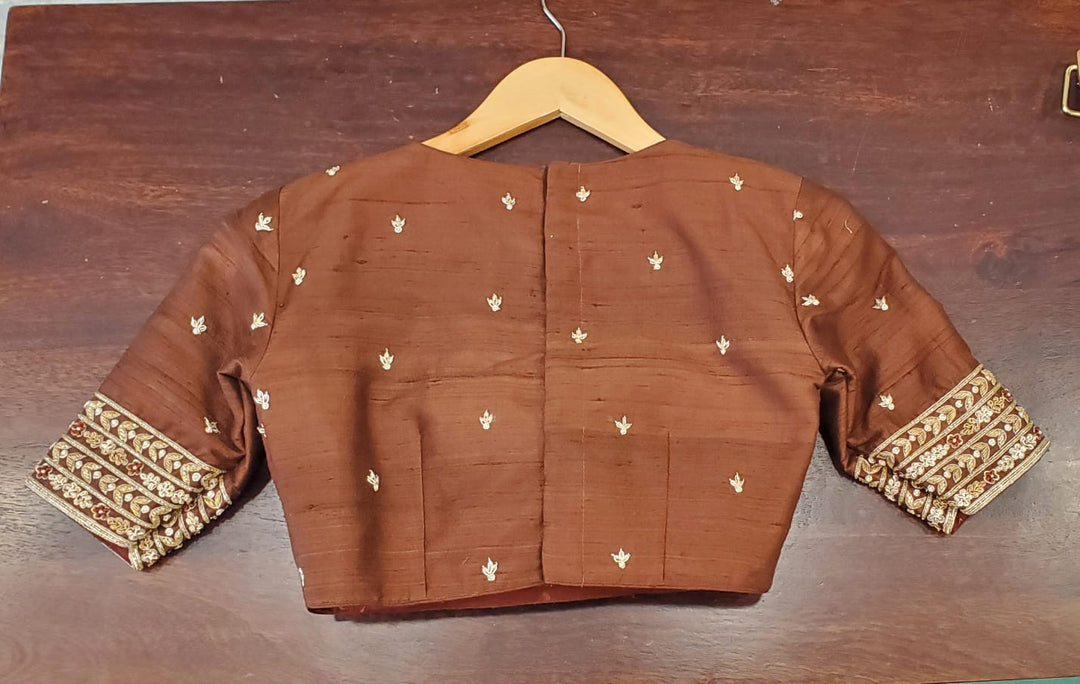 Metallic Bronze Brown Tissue Lehenga