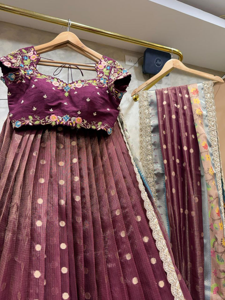 Wine Kota Silk Lehenga