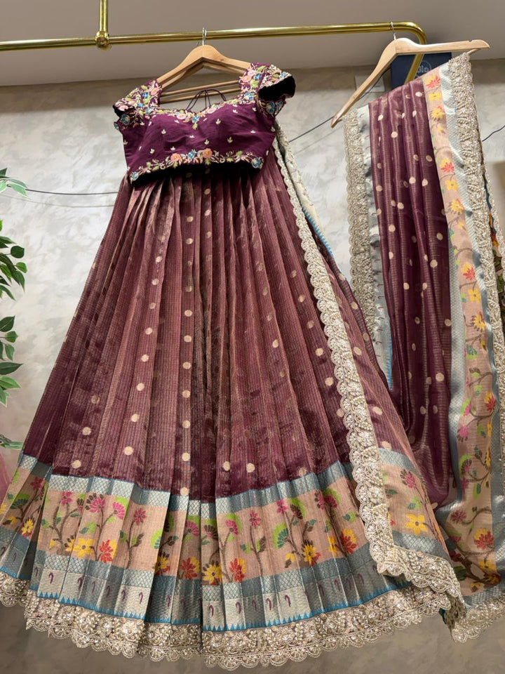 Wine Kota Silk Lehenga