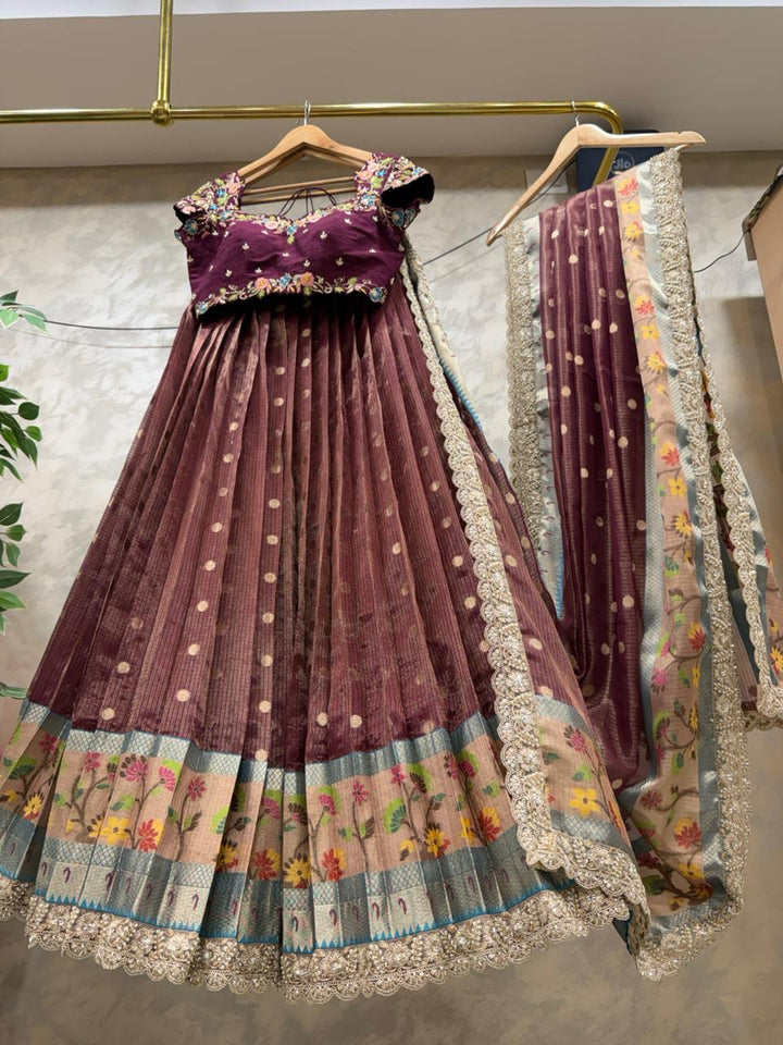 Wine Kota Silk Lehenga