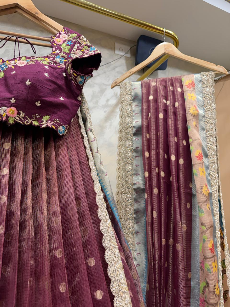 Wine Kota Silk Lehenga