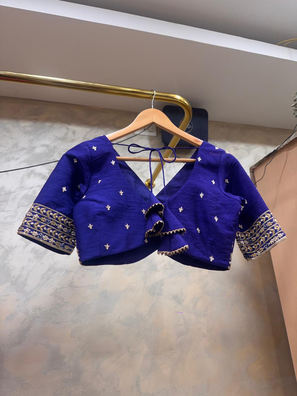 The Midnight Violet -  Designer Tissue Lehenga