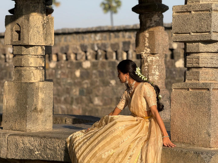 Ivory Tissue Lehenga