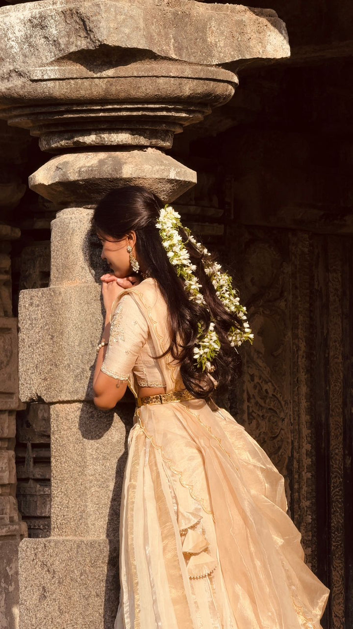 Ivory Tissue Lehenga