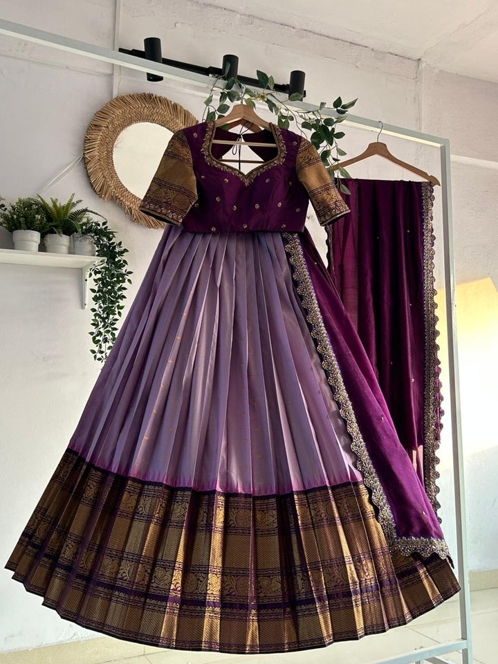 Purple Silk Lehenga