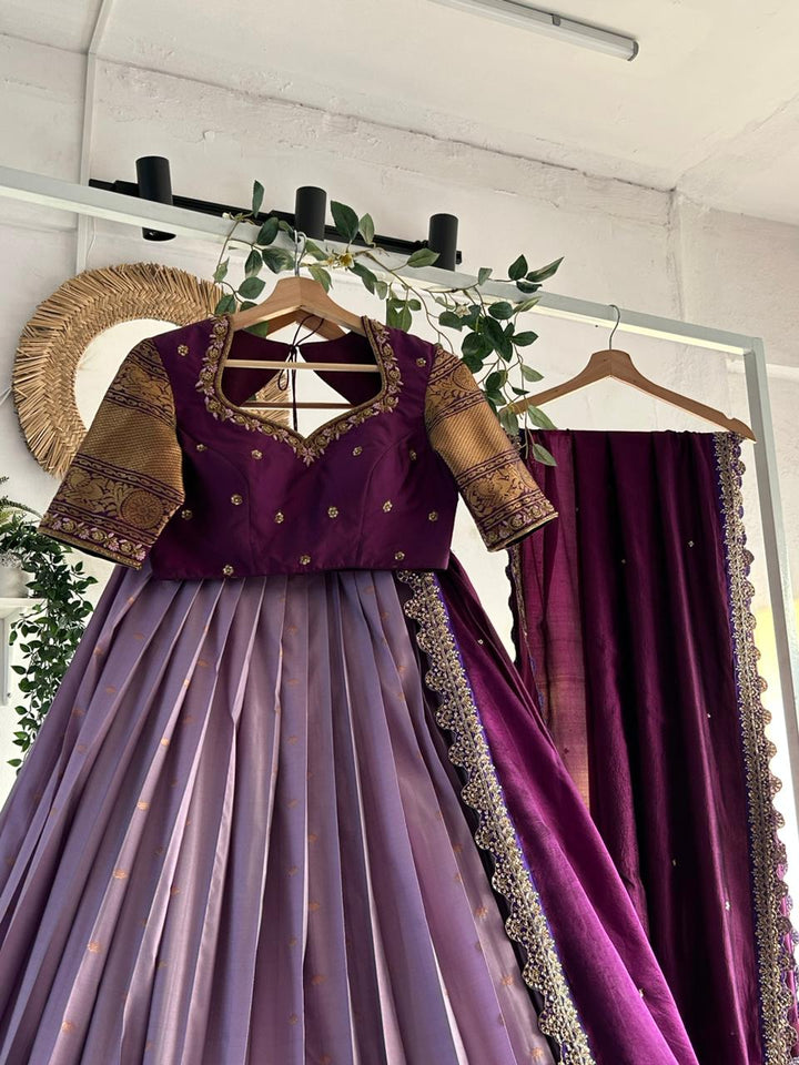 Purple Silk Lehenga