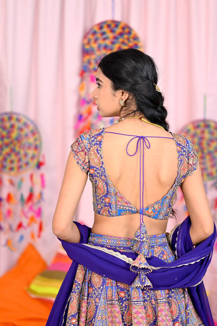 Blue Embroidery Lehenga