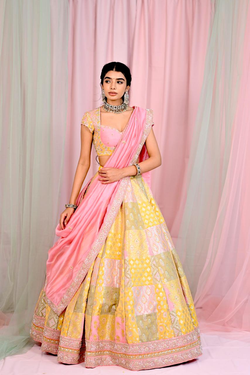 Yellow Banaras Silk Lehenga