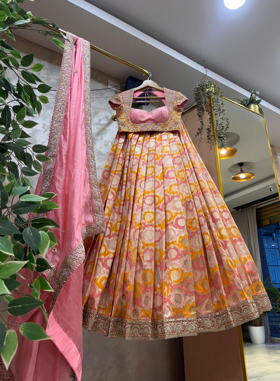 Multicolor Banaras Silk Lehenga