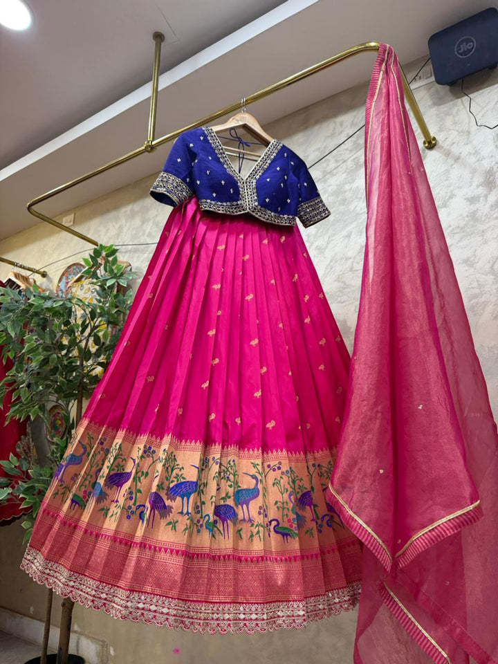 Pink Paithani Silk Lehenga