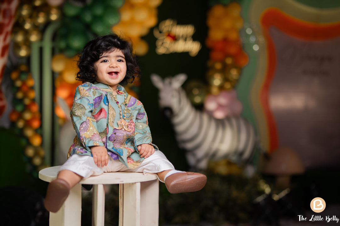 Blue & Orange Pen Kalamkari Family Combo