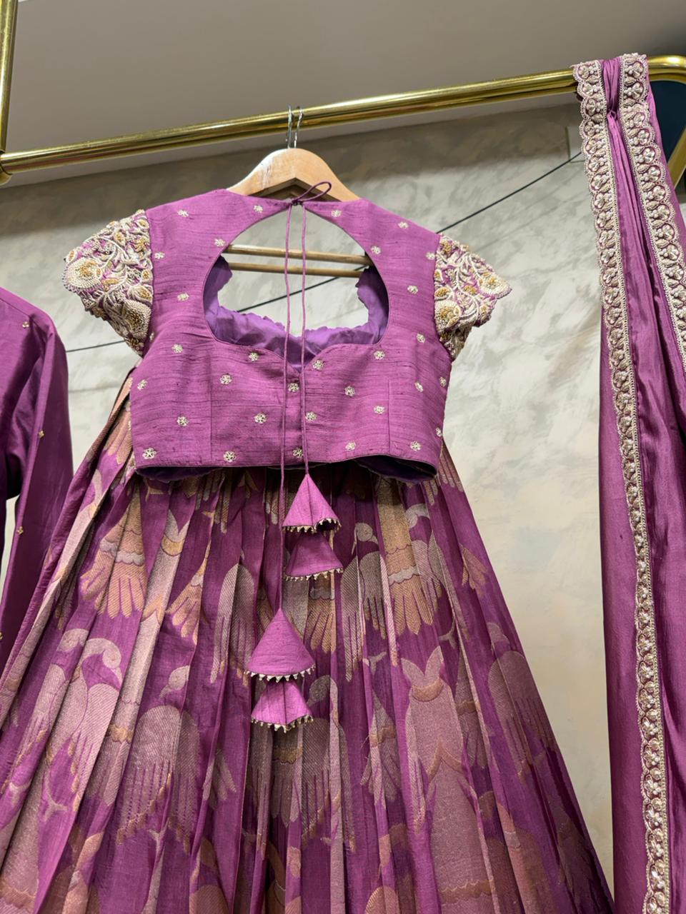 Lavendar Banaras Silk Couple Combo