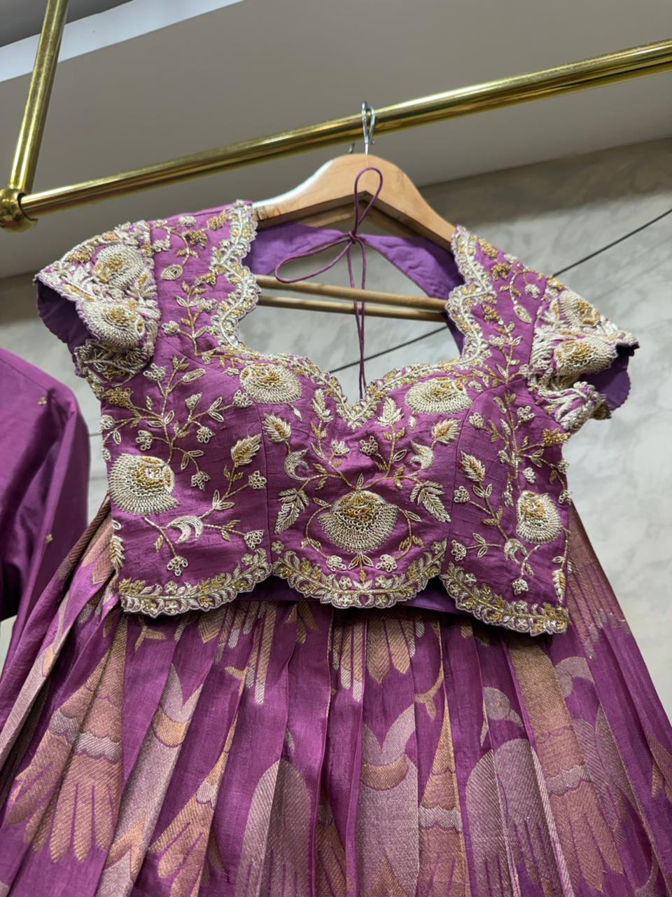 Lavendar Banaras Silk Couple Combo