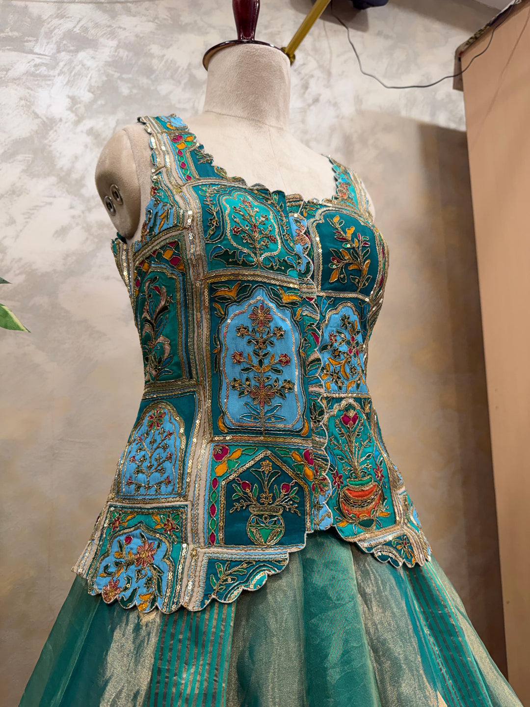 Aquamarine Muse Silk Lehenga