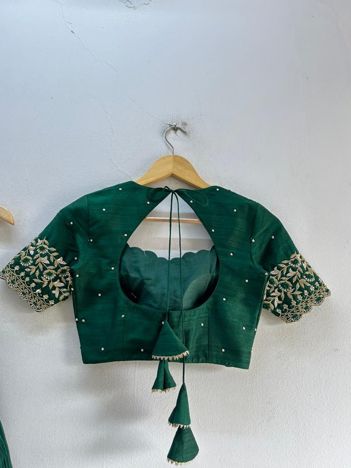 Green Tissue Silk Lehenga