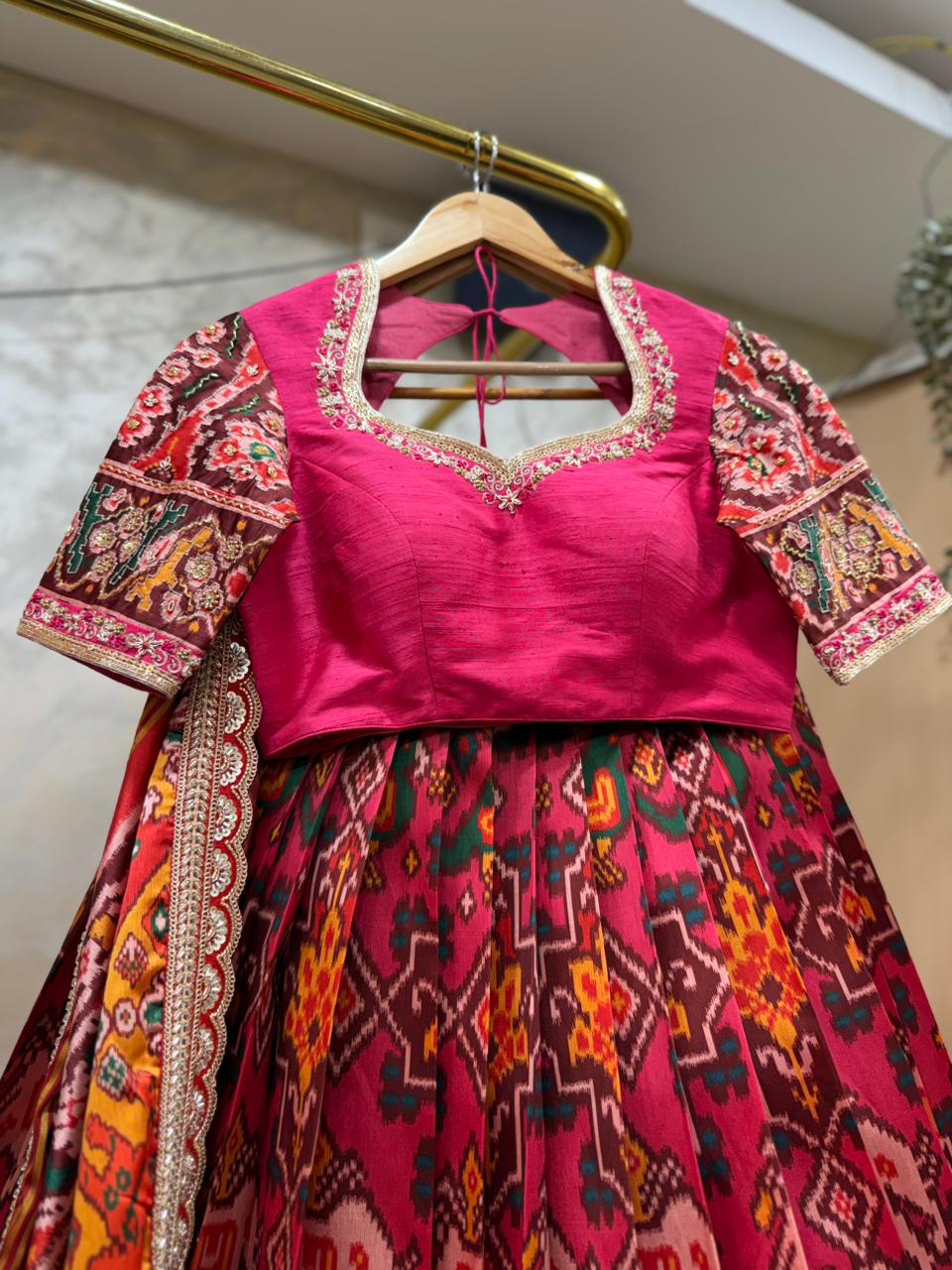 The Pink Rajwada Patola Lehenga