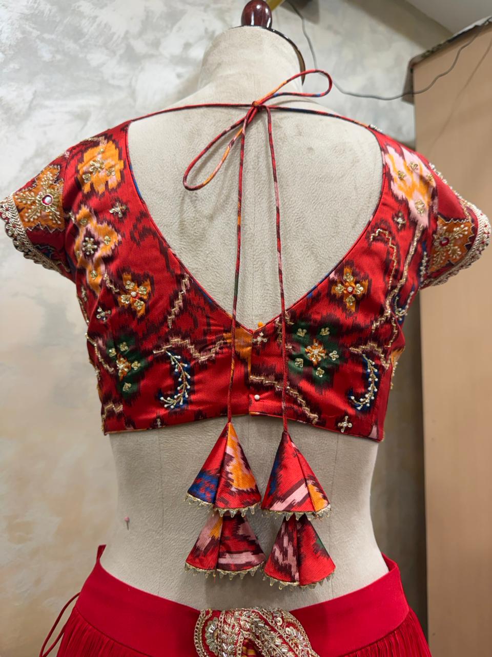 The Royal Patola Crimson Lehenga