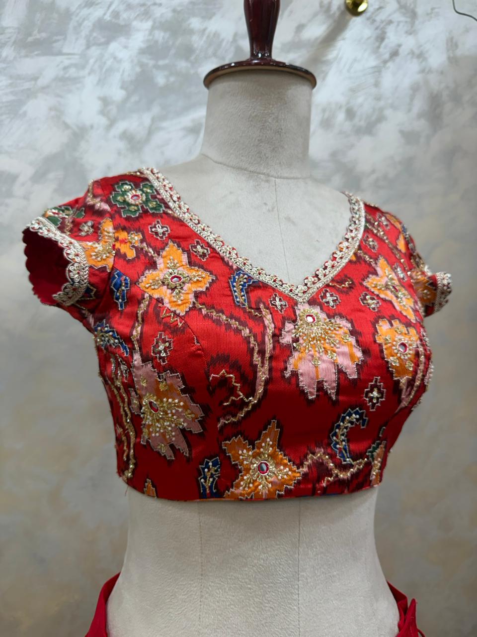 The Royal Patola Crimson Lehenga