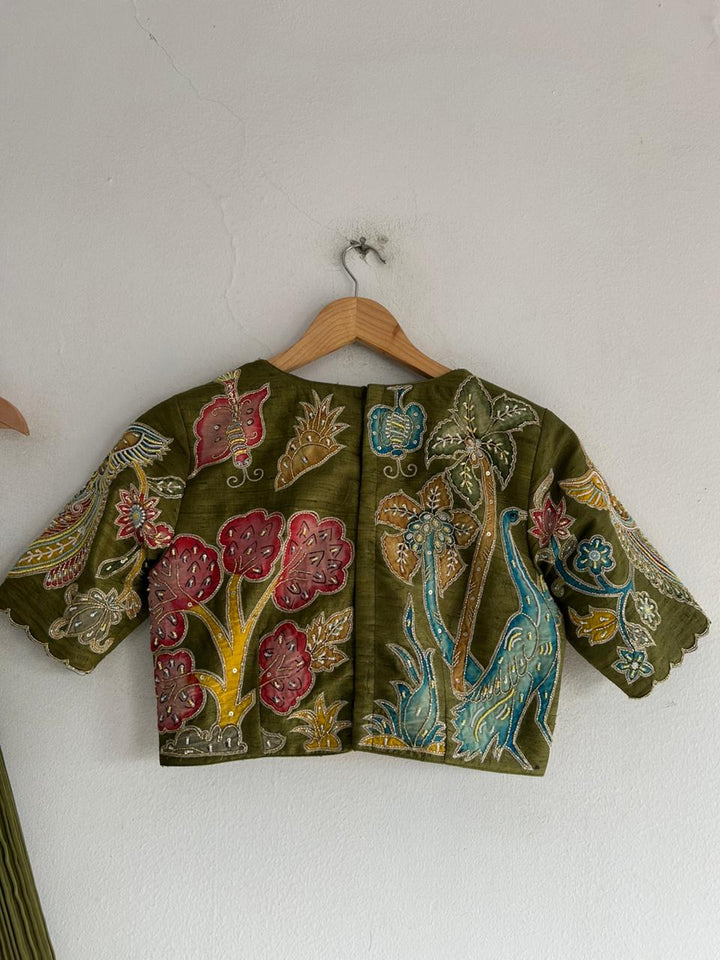 Mehndi Green Natural Crape Silk