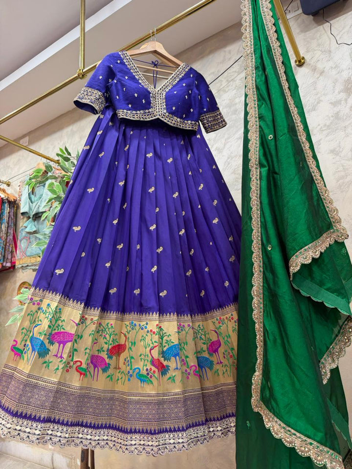 PurplishBlue Paithani Silk Lehenga