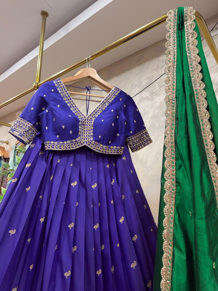 PurplishBlue Paithani Silk Lehenga