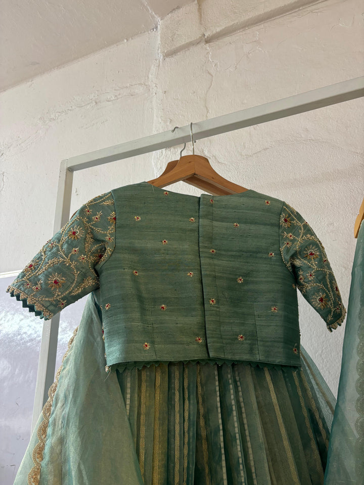 Aqua Tissue Silk Lehenga