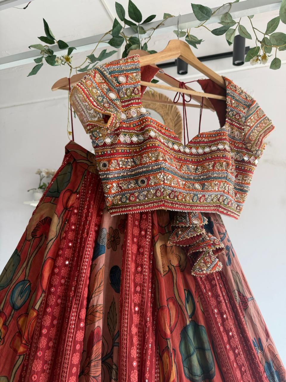 Multicolor Kalamkari Lehenga