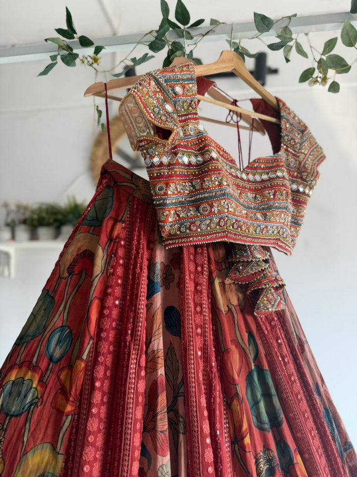 Multicolor Kalamkari Lehenga