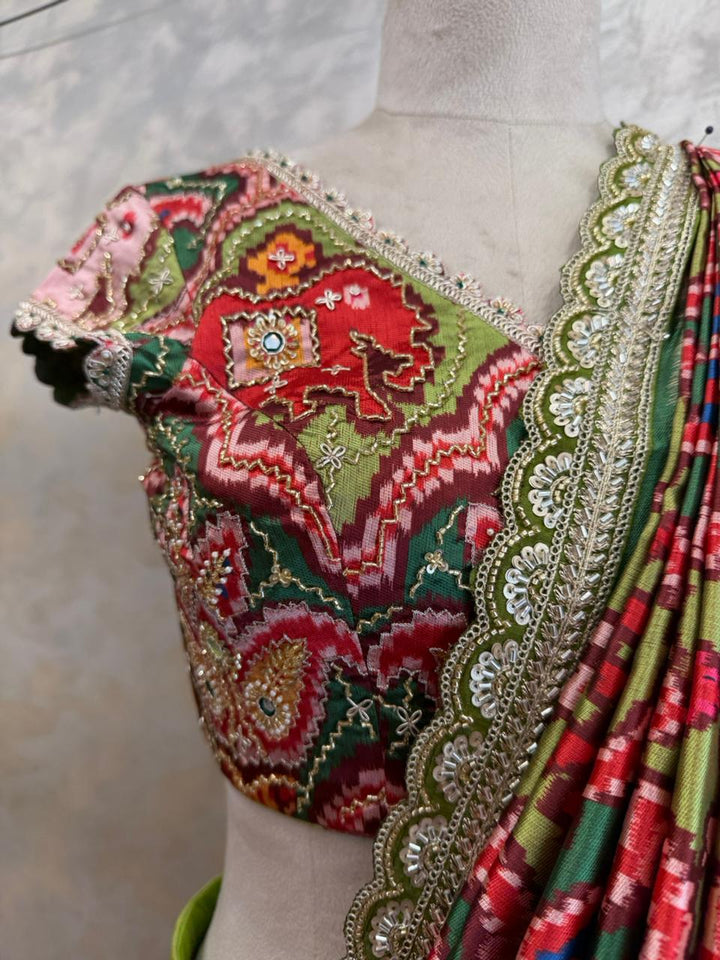 The Mayura Green Patola Lehenga