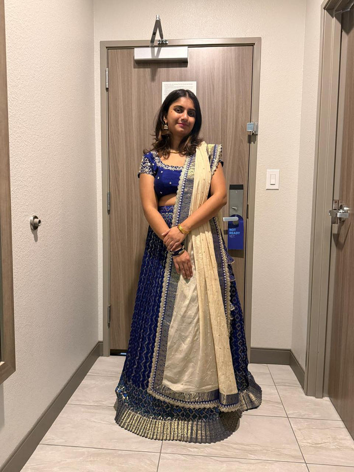Blue Bandani Lehenga