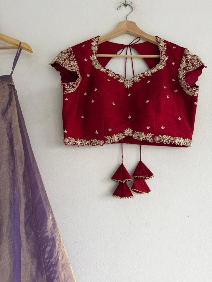 Lavendar Tissue Lehenga