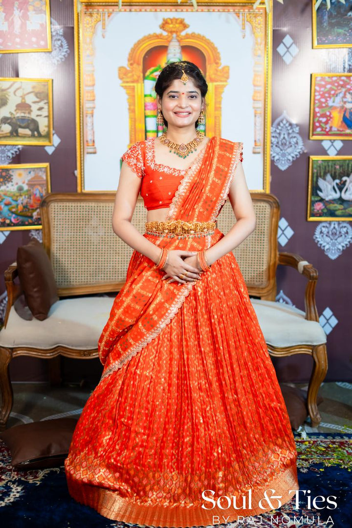 Orange Bandani Lehenga