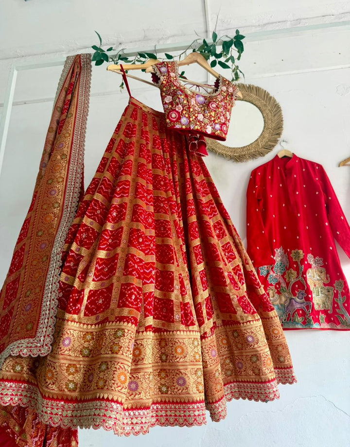 Red Bandani & Kalamkari Couple Combo