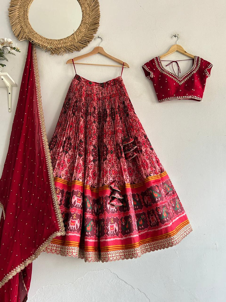 Red Patola Lehenga