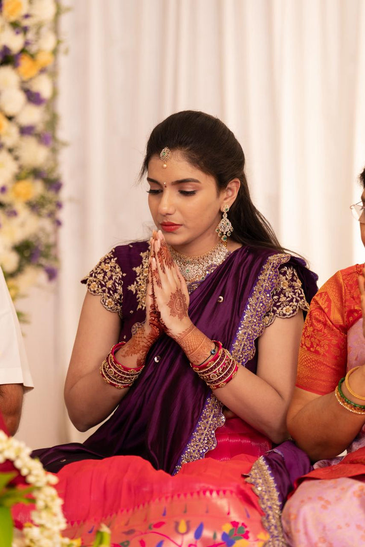 Pink Tissue Paithani Lehenga