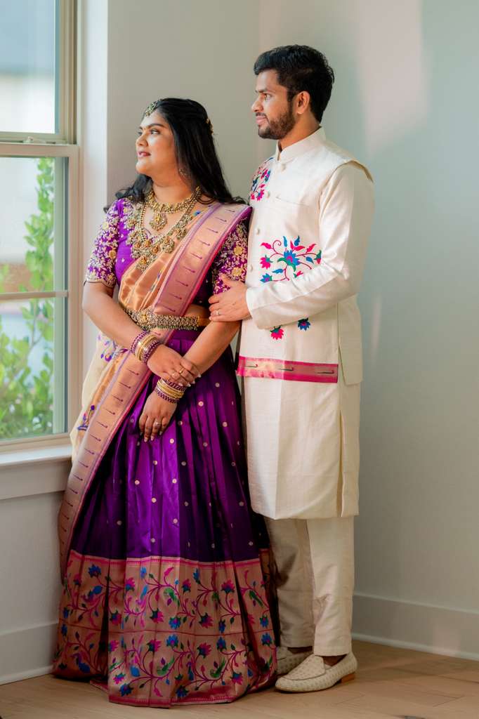 Couple Paithani Silk Outfit