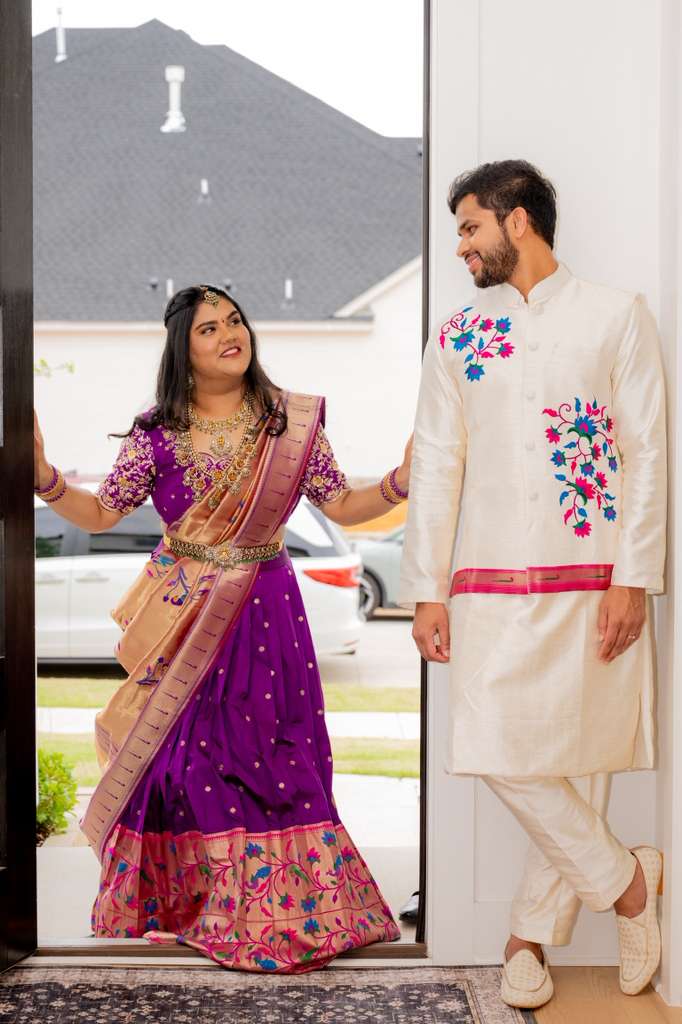 Couple Paithani Silk Outfit