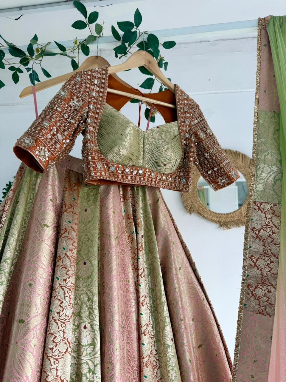 Multicolor Banaras Silk Lehenga
