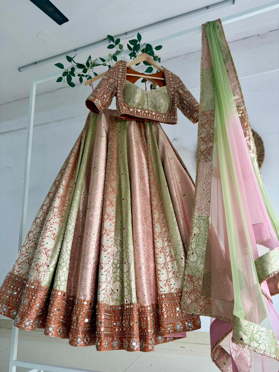 Multicolor Banaras Silk Lehenga