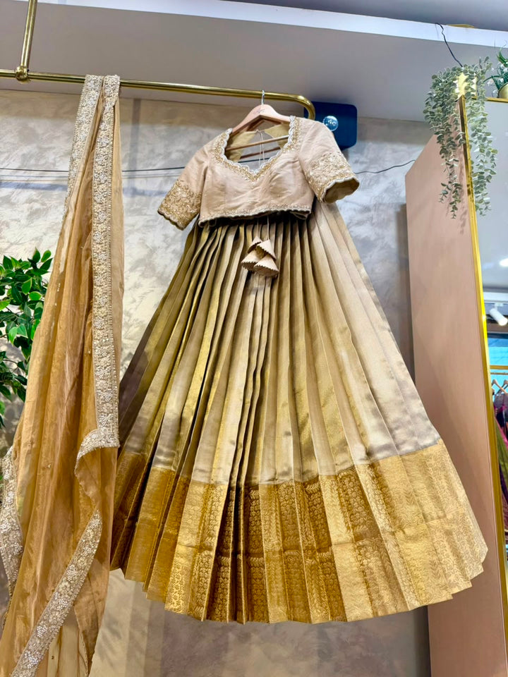 Golden Tissue Lehenga