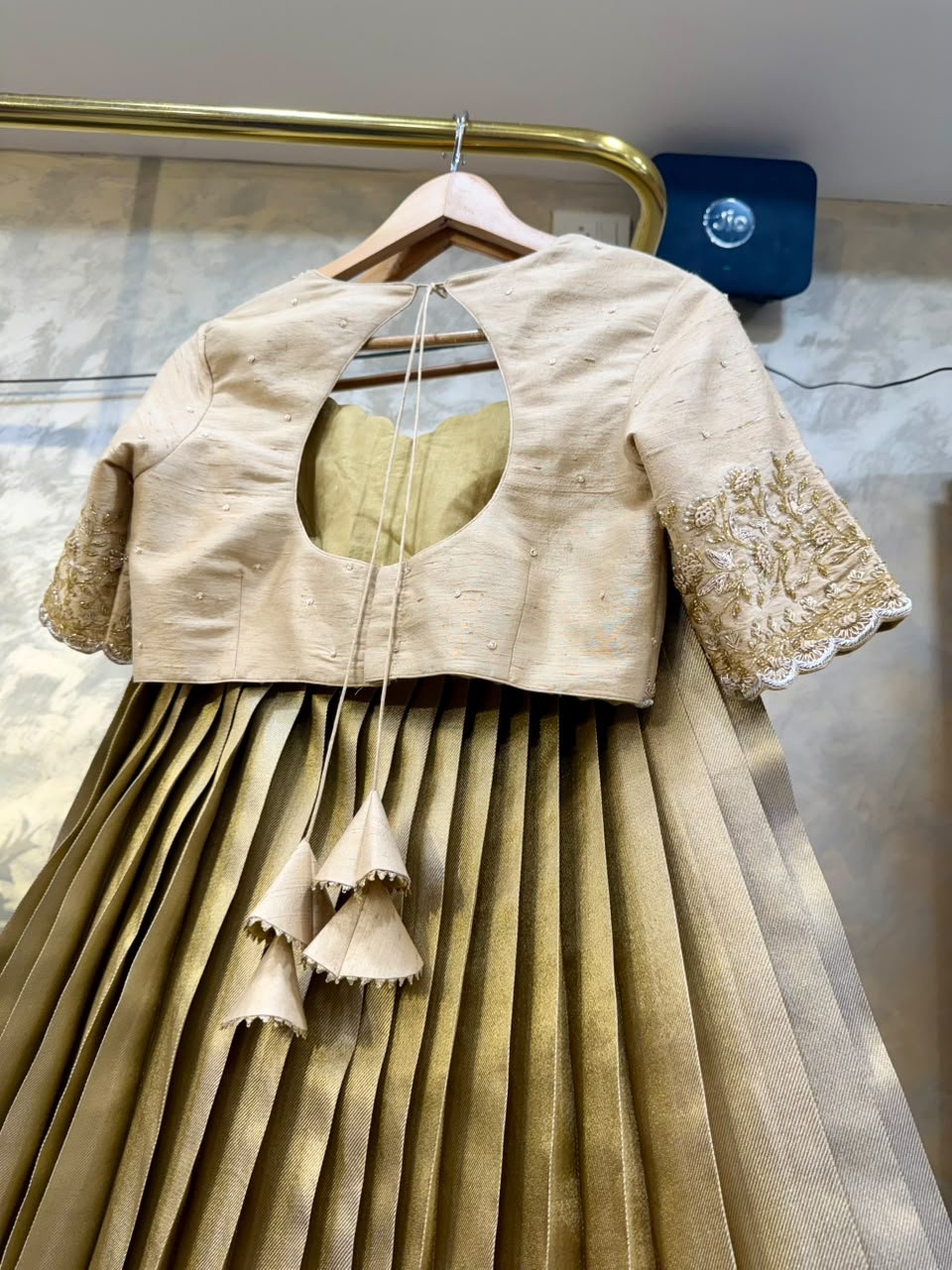 Golden Tissue Lehenga